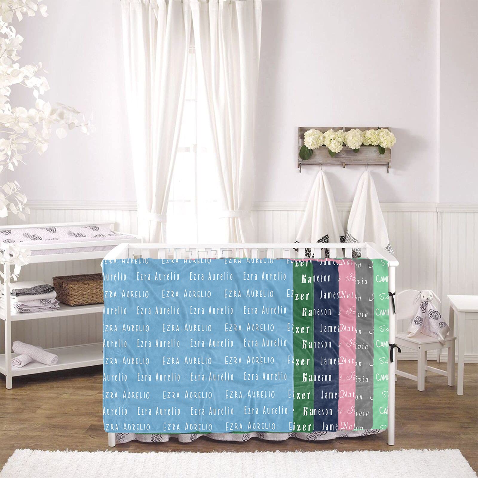 Personalized Baby Blanket for Boys & Girls - Custom Name Baby Blanket Gift for Newborns, Infants & Toddlers - Soft Nursery Blanket for Crib, Stroller & Photo Shoots