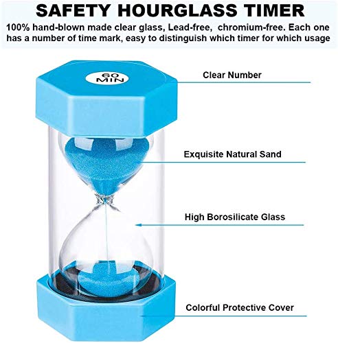 20 Second Blue Sand Timer Hourglass - Unbreakable Plastic Sand Clock for Kids, Games, Classroom & Kitchen Decor | Perfect for Board Games, Cooking, Time Management & STEM Learning Activities