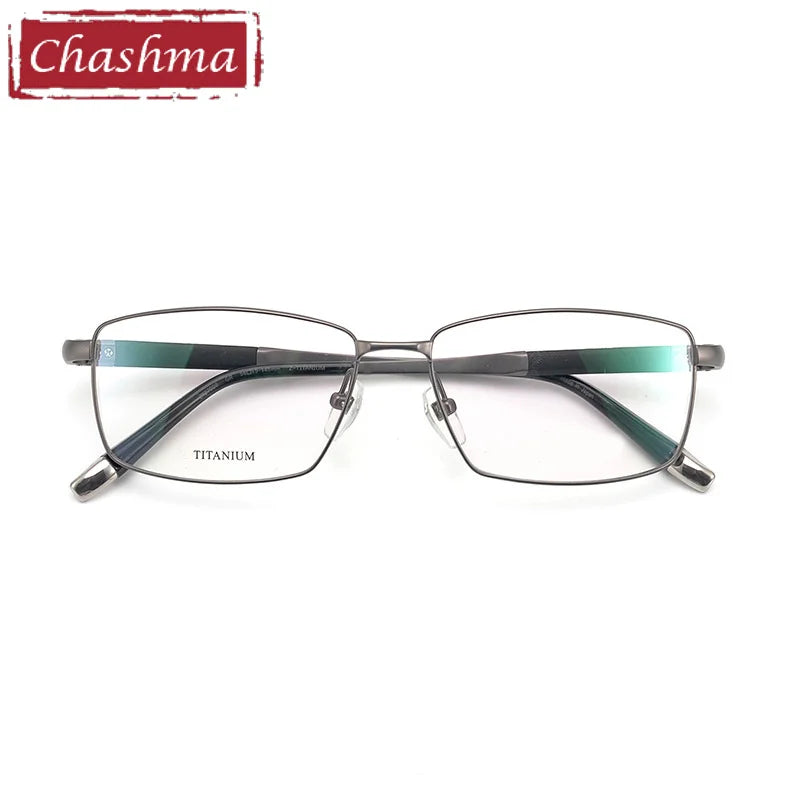 Men's Titanium Square Full Rim Eyeglasses 27448 – Lightweight Durable Frame for Work, Reading & Everyday Use
