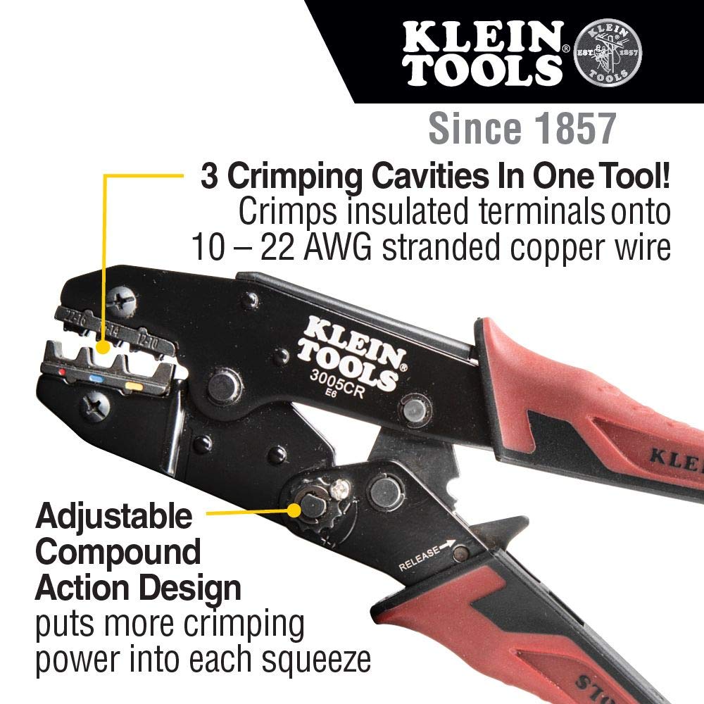 Klein Tools 80013 Professional Electrical Wiring Tool Kit - Automatic Wire Stripper & Ratcheting Crimper | 2-Piece Set with 11063W Wire Cutter/Stripper | Perfect for Electricians & DIY Home Wiring Projects