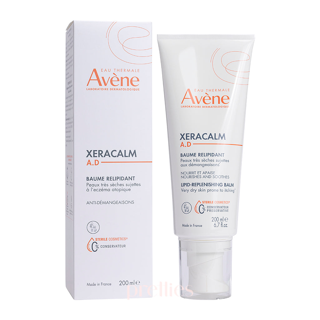 Avene XeraCalm AD Lipid Replenishing Balm 200ml - Soothing Cream for Dry, Atopic Skin - Perfect for Eczema & Dermatitis Relief at Home or Travel