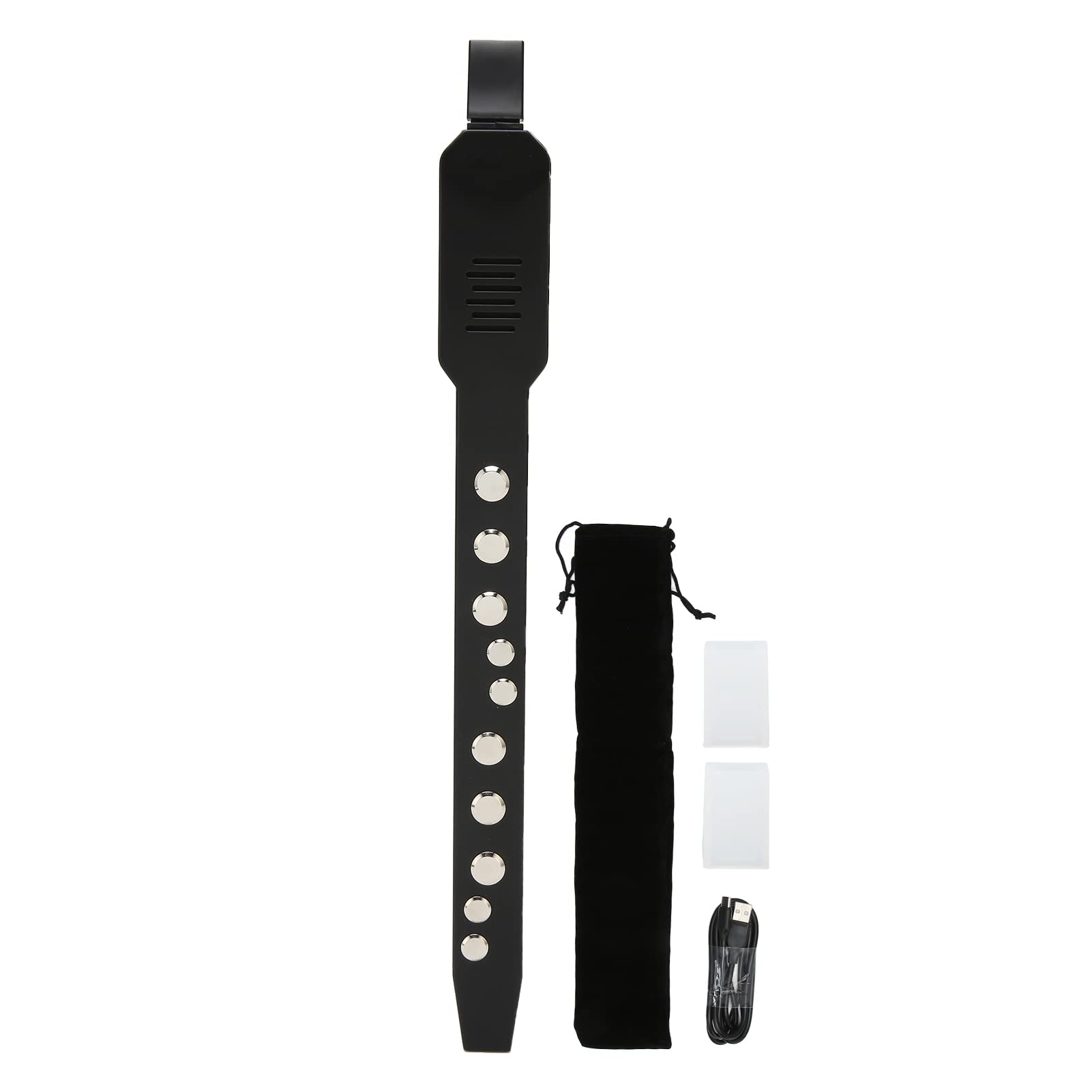**Digital Wind Instrument with MIDI Connectivity - 10 Tones, Rechargeable Mini Electronic Wind Controller with 12 Accompaniments - Compatible with External Speakers & Headphones (Black) - Perfect for Live Performances, Studio Recording & Music Practice**