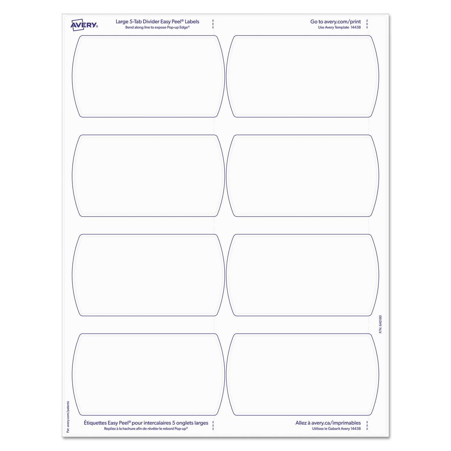Avery® Big Tab Printable Large White Label Tab Dividers - 5 Tabs, 11 x 8.5 Inches, White, 20 Sets - Perfect for Office Organization, School Binders & Filing Systems
