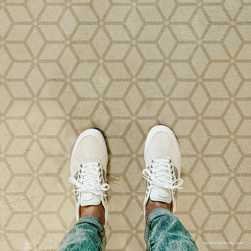 Tessellated Tile Stencil for DIY Mosaic Art - Geometric Wall & Floor Tile Painting Template - Perfect for Home Decor, Bathroom, Kitchen Backsplash Projects
