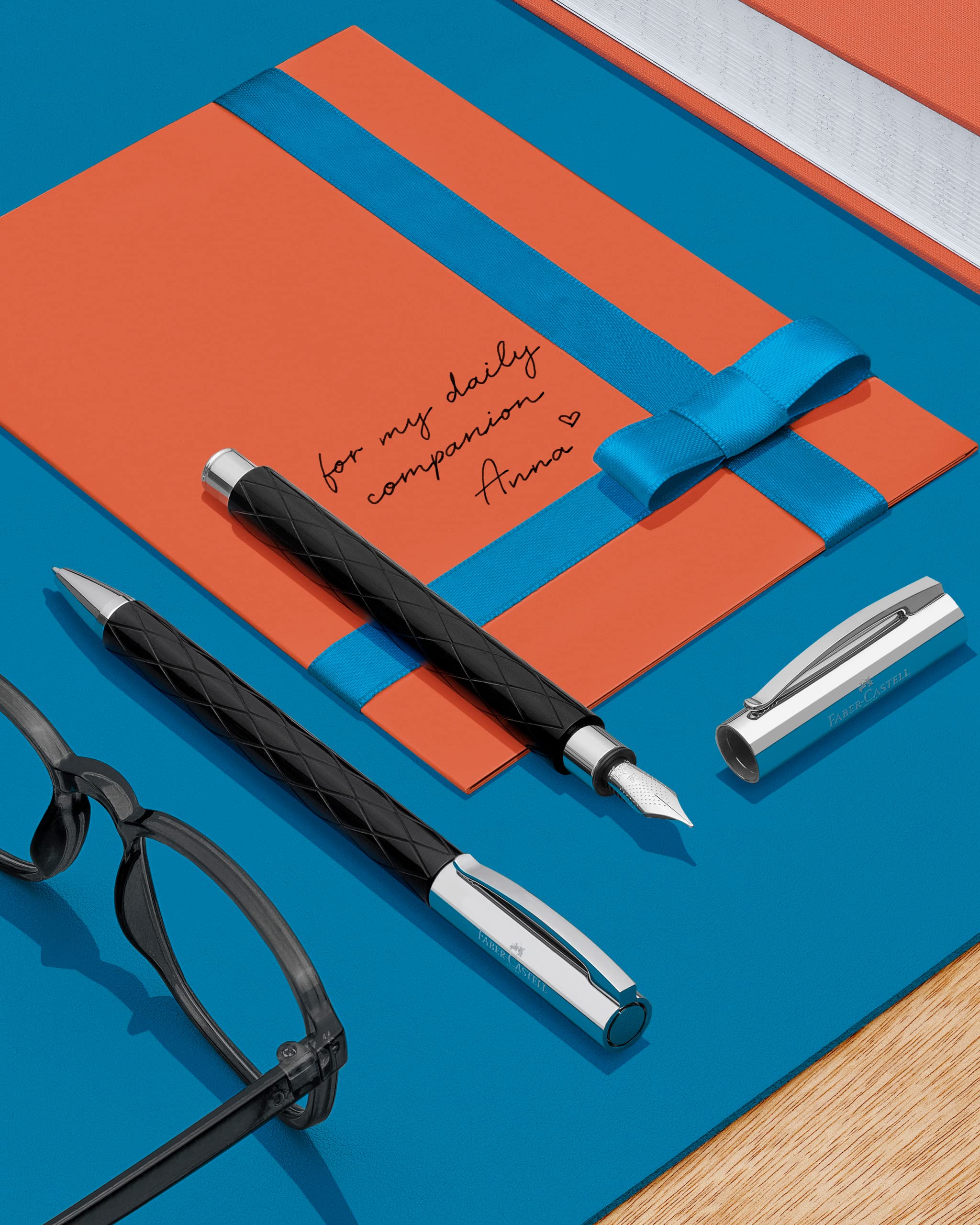 Faber-Castell 148922 Ambition Rhombus Fountain Pen - Extra Fine Nib, Premium Writing Instrument for Calligraphy, Note Taking & Gift Giving