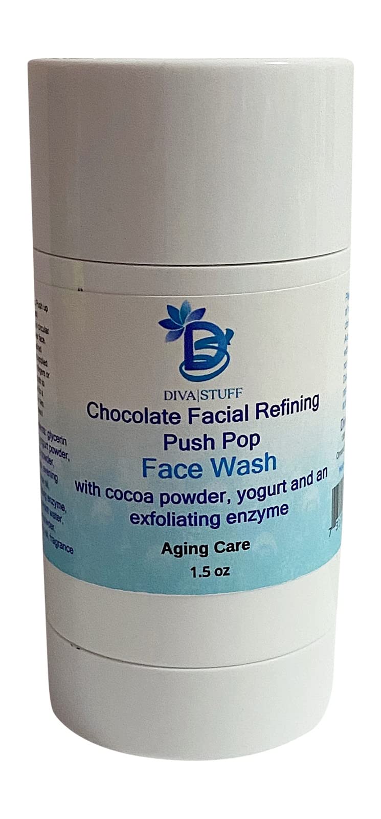 Diva Stuff Chocolate Facial Refining Push Pop Face Wash with Cocoa, Yogurt & Walnut Powders - Deep Cleansing & Exfoliating for Glowing Skin | Perfect for Spa Day & Self-Care Routine