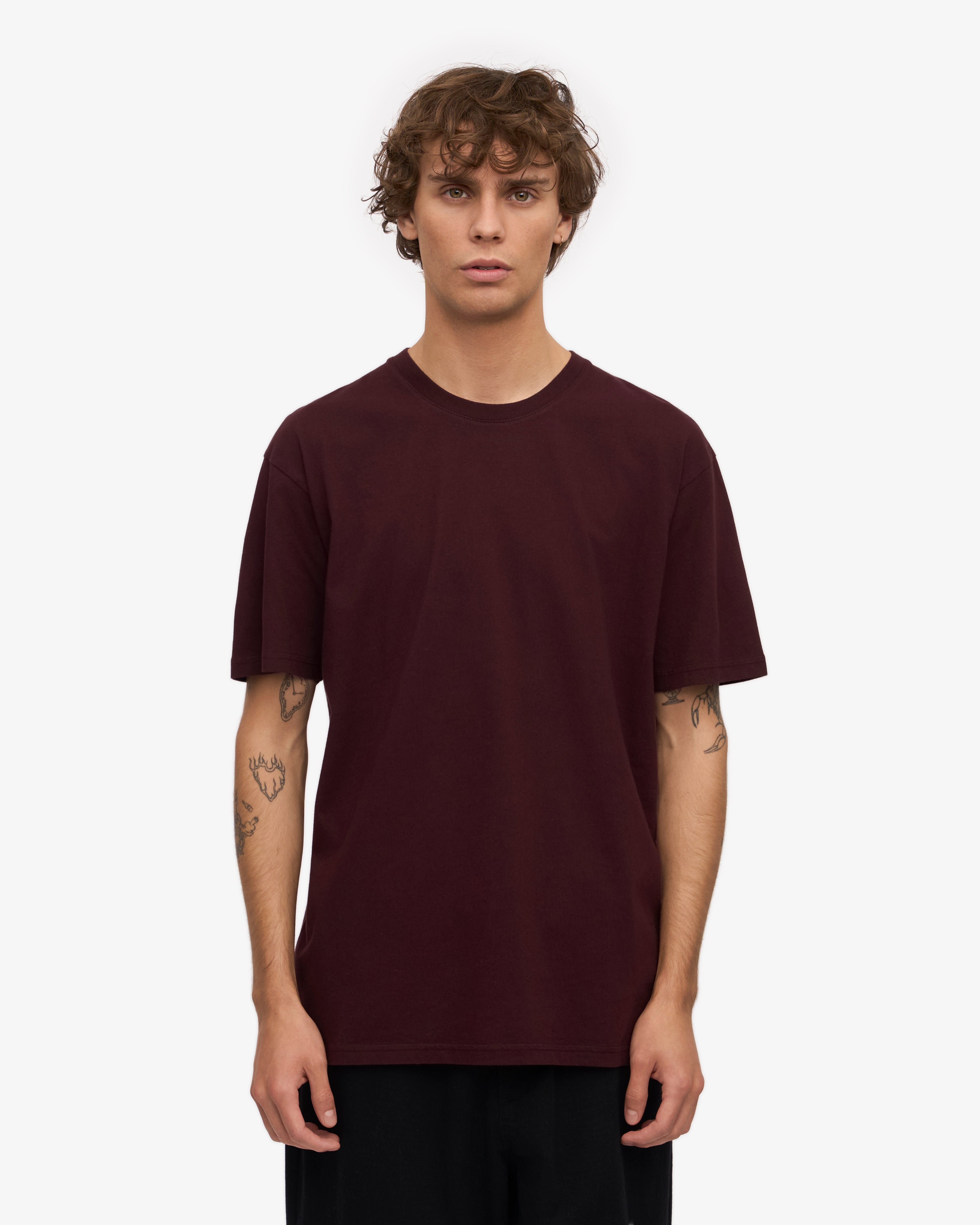 Classic Organic Cotton T-Shirt for Men & Women - Oxblood Red | Eco-Friendly Casual Wear for Everyday Comfort & Style