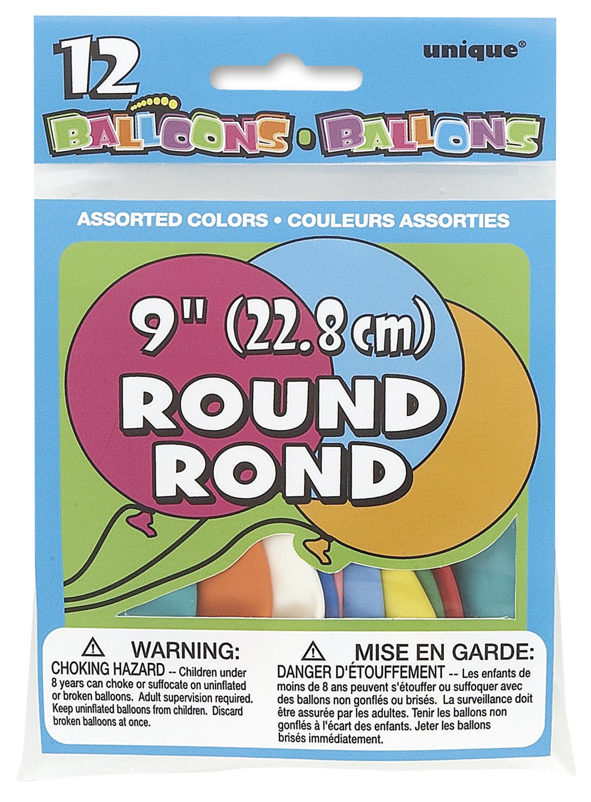 Vibrant 9-Inch Round Latex Balloons - 12 Pack Bold Assorted Colors for Birthday Parties, Baby Showers & Wedding Decorations - Perfect for Celebrations, Events & Party Decor