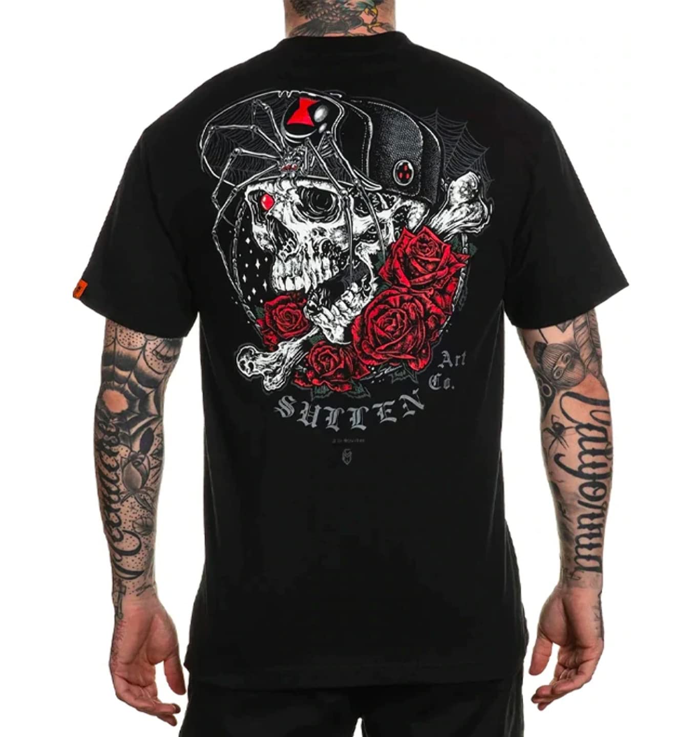 Sullen Men's Widow Maker Standard Tattoo Lifestyle Graphic Tee - Vintage Rock Band Style Cotton T-Shirt for Casual Wear, Concerts & Street Fashion