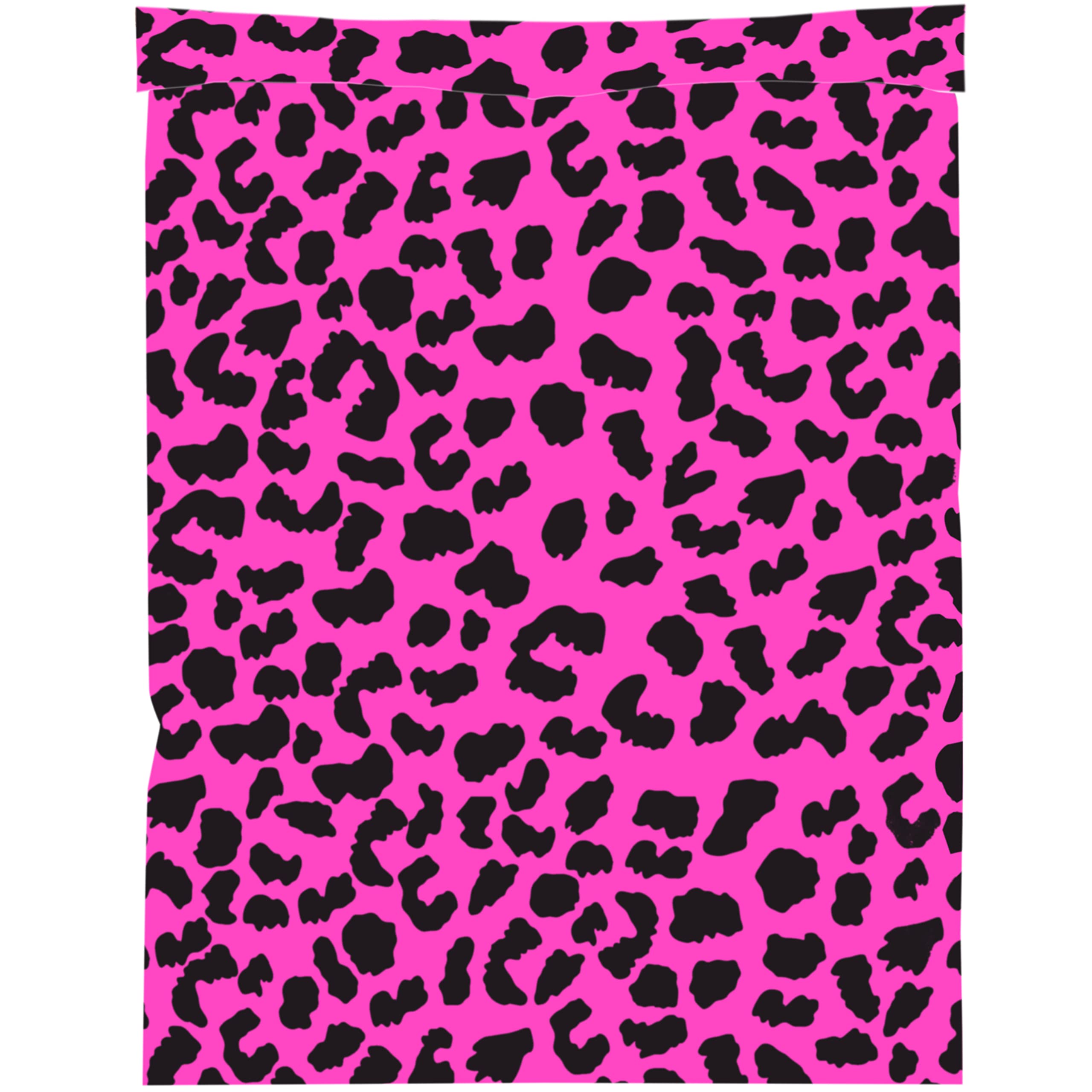 Inspired Mailers - 14.5 x 19 Inch Large Poly Mailers (50 Pack) - Hot Pink Cheetah Print Shipping Bags for Clothing & Apparel - Durable Mailing Envelopes for Ecommerce, Boutique & Online Store Shipping