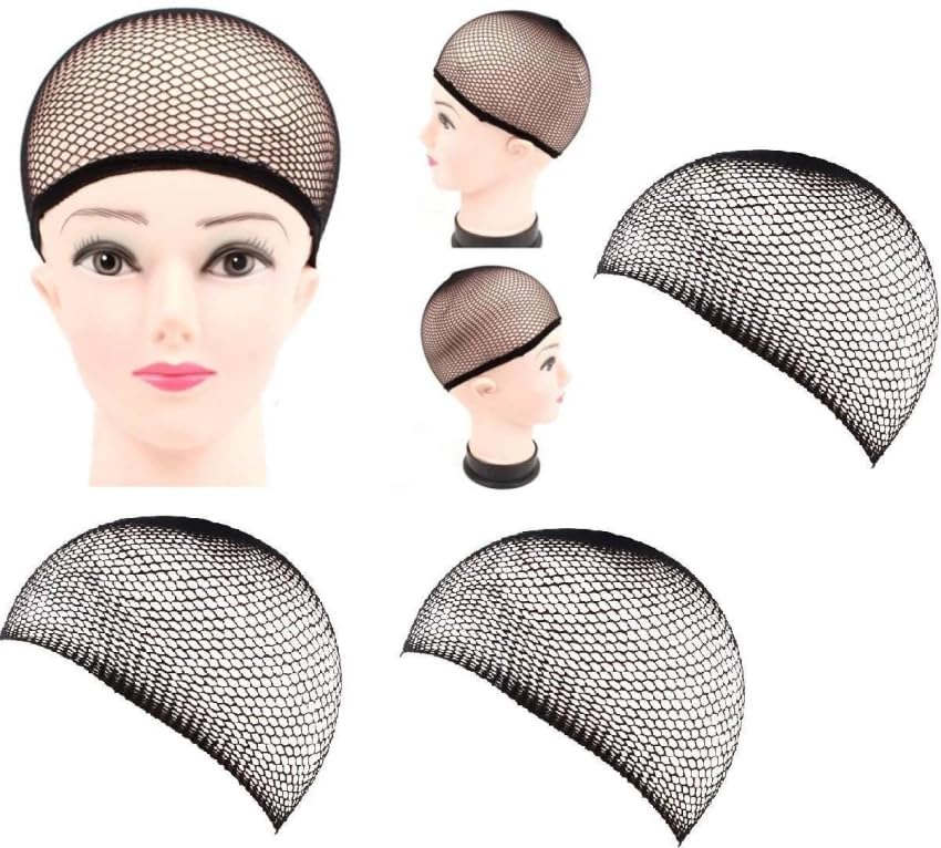Breathable Stretchable Full Head Wig Cap for Women & Men - Black Lace Hair Net for Weaving & Styling (3-Pack) | Perfect for Wig Making, Cosplay & Everyday Wear