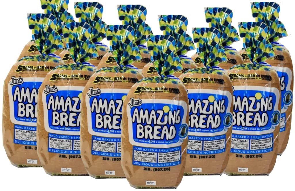 Organic Whole Wheat Bread - 2lb Sliced Loaf, Gluten Inactive, 5g Fiber, 6 All-Natural Ingredients | Healthy Breakfast & Sandwich Bread for Families (Pack of 12)