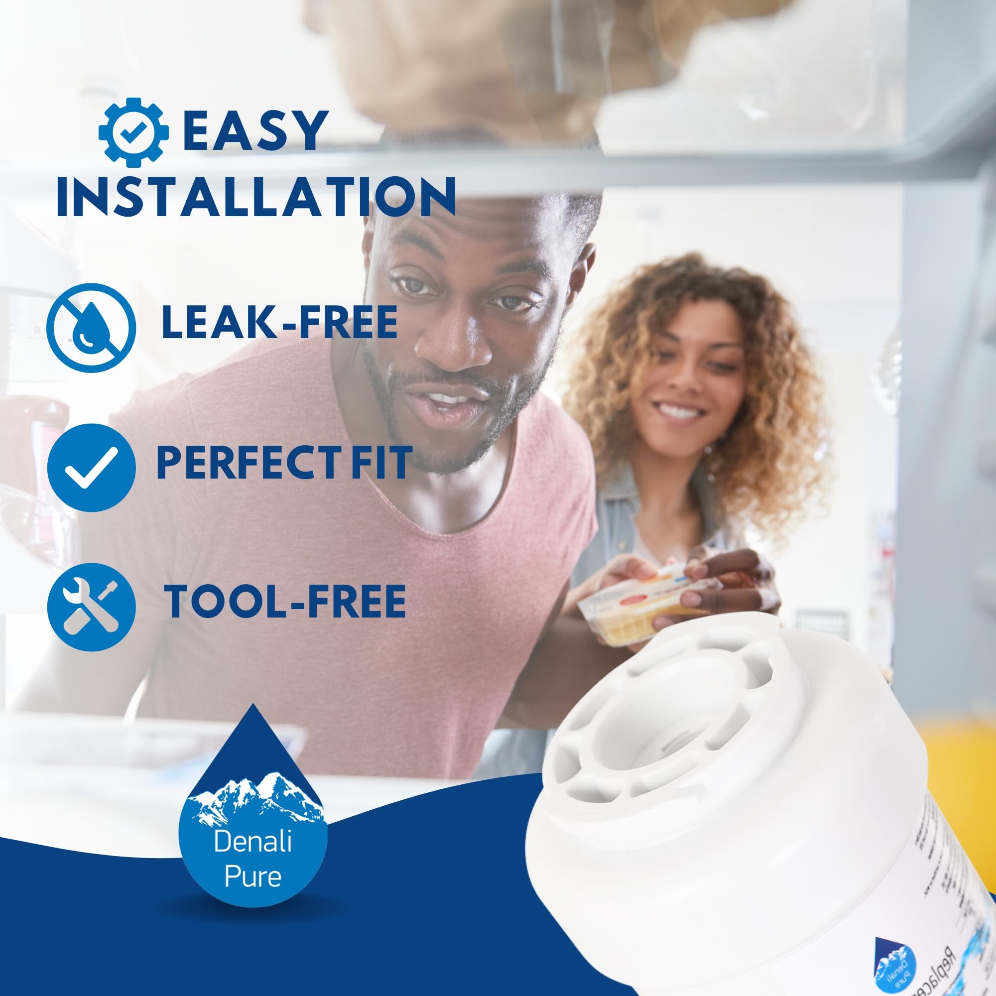 3-Pack GE MWF/MWFP Refrigerator Water Filter Replacement - Compatible with General Electric GFSL6KKXALS, GWF, GWF01 - Clean & Safe Drinking Water for Home, Office, RV