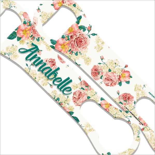 Personalized V ROD® Bottle Opener with Floral Design - Custom Name Engraving - Multiple Color Choices - Perfect for Home Bars, Weddings & Gifts