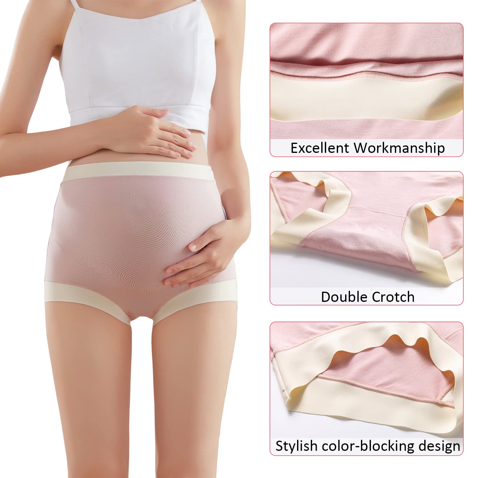 FEOYA High Waist Belly Support Maternity Underwear - Pregnancy Panties Over Bump for Plus Size Women (3X) - Comfortable Maternity Underpants for Daily Wear & Postpartum Recovery