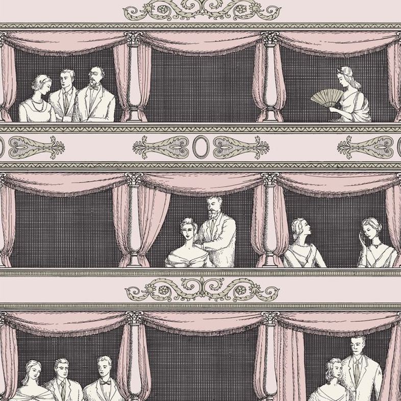 Cole & Son Teatro Ballet Slipper Print Wallpaper 114/4008 - Elegant Floral Design for Living Room, Bedroom & Nursery Decor