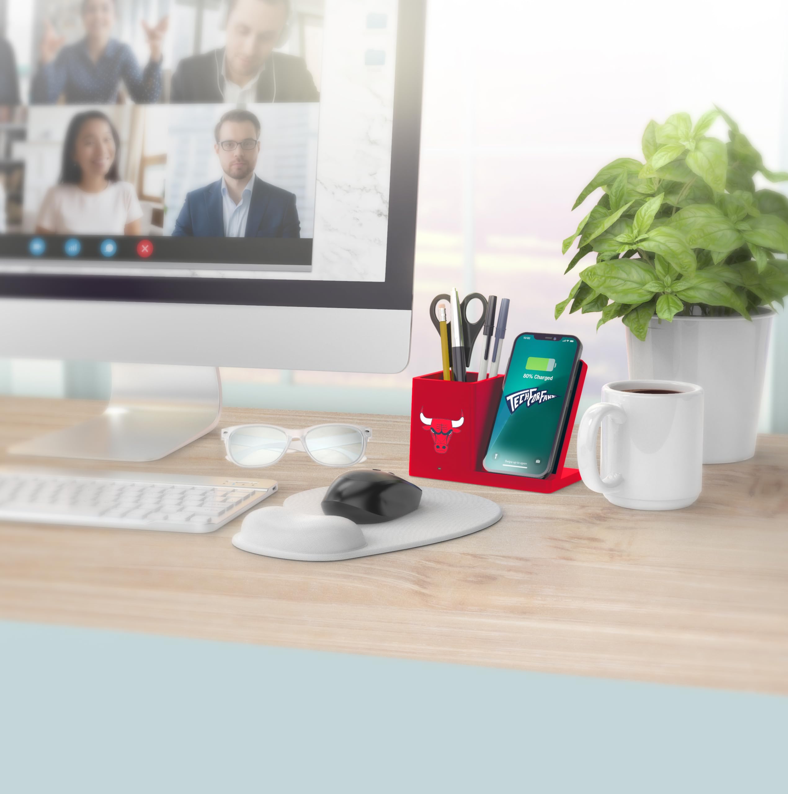 SOAR Wireless Charger & Desktop Organizer - 3-in-1 Fast Charging Station with Phone Stand & Storage Tray for iPhone, Samsung, AirPods - Perfect for Office, Home & Travel Use