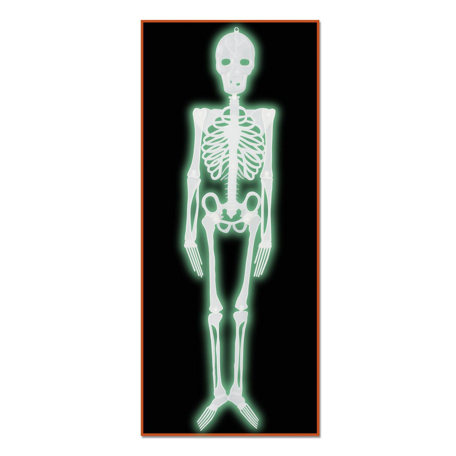 12 Pack Beistle Halloween Glow in The Dark Plastic Skeletons - Spooky Party Decorations for Haunted House, Trick or Treat, and Halloween Night