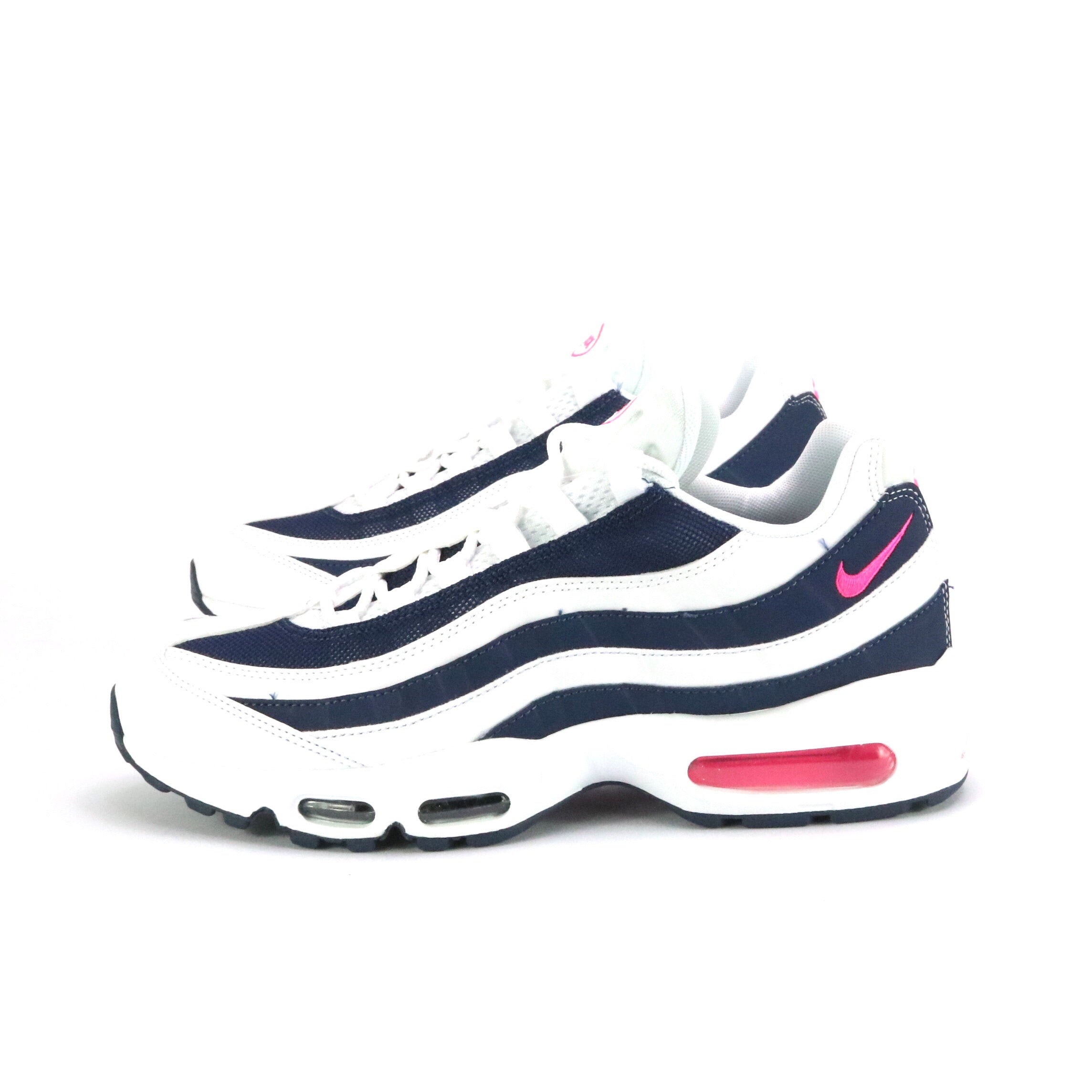 Nike Air Max 95 Women's Running Shoes - White/Pink Blast/Midnight Navy - Comfortable Cushioned Sneakers for Jogging, Gym Workouts & Casual Wear