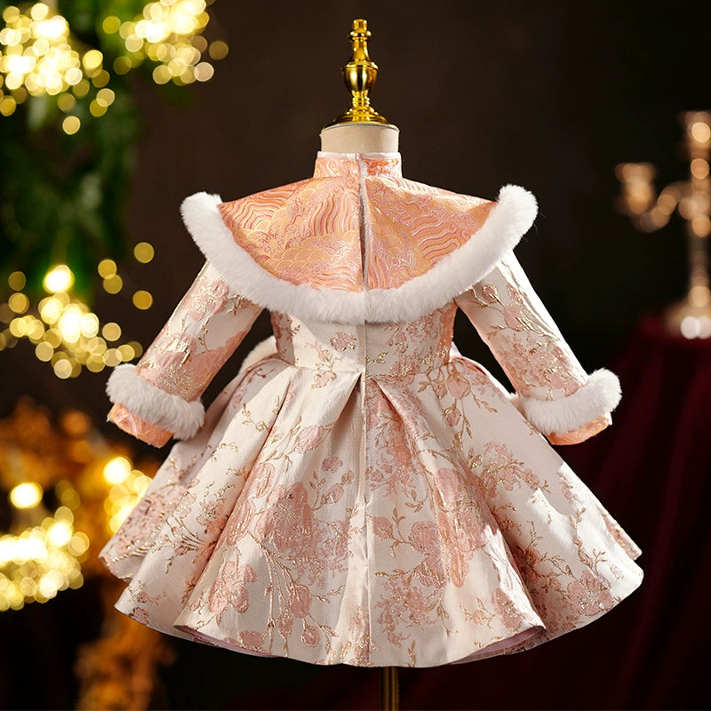 Baby Girl Winter Baptism Dress | Christmas Pageant Gown | Toddler First Birthday Princess Dress | Perfect for Holidays, Church & Special Occasions