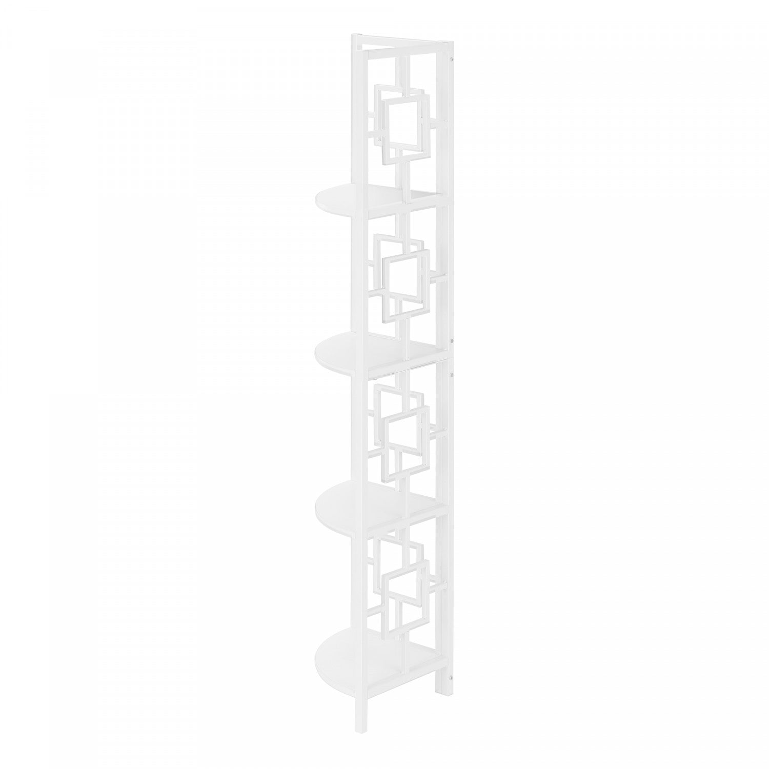 Modern White Venn Bookcase - Stylish Storage for Living Room, Bedroom & Office - Perfect for Books, Decor & Organizing Small Spaces
