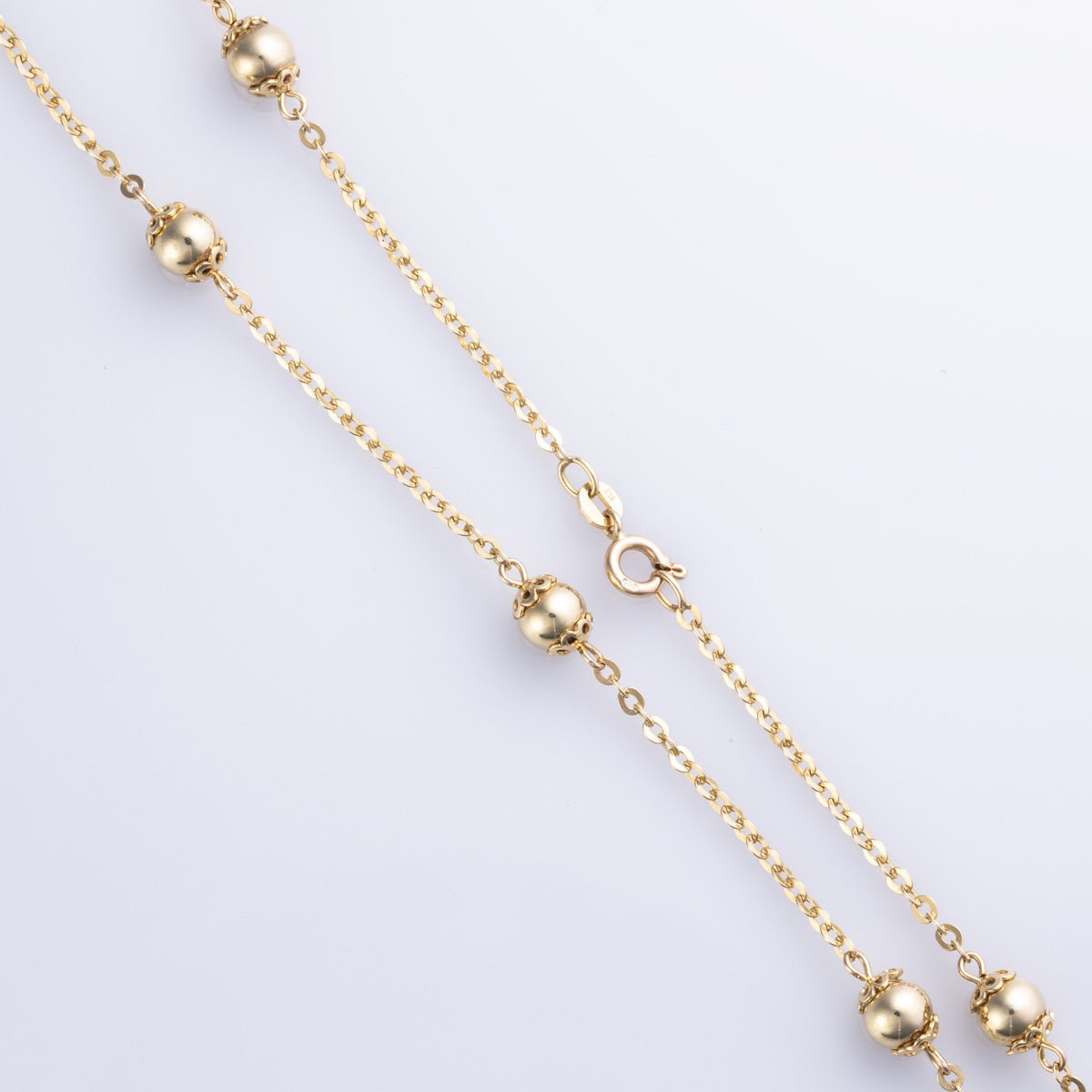 10K Yellow Gold Ball Chain Necklace - 20 Inch Solid Gold Rope Chain for Men & Women - Perfect for Layering, Gifts, and Everyday Wear