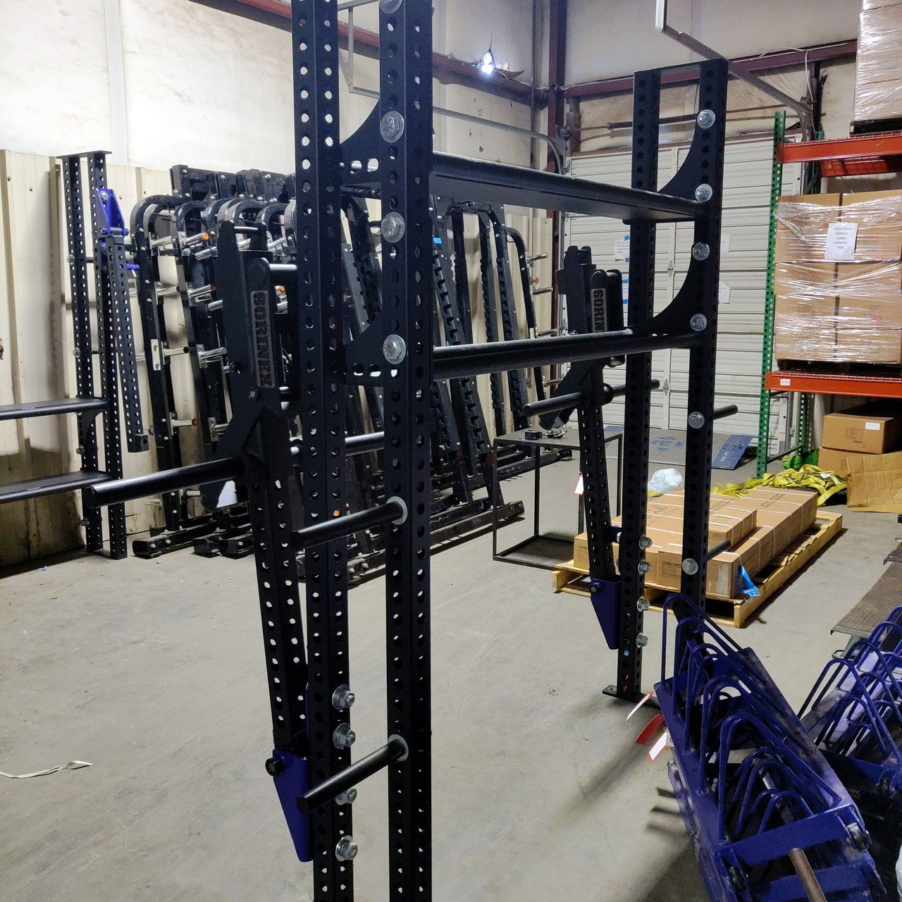Sorinex Heavy Duty Storage Unit with Belt Squat Attachments - Gym Equipment for Home & Commercial Use - Perfect for Strength Training & Weight Storage