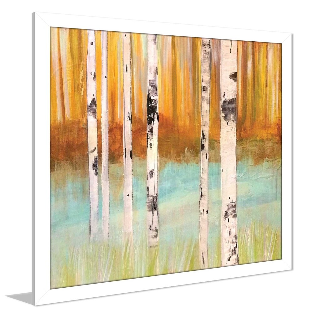Birch Spring by Susan Jill - Orange Acrylic Wall Art Print - Perfect for Living Room, Bedroom & Office Decor