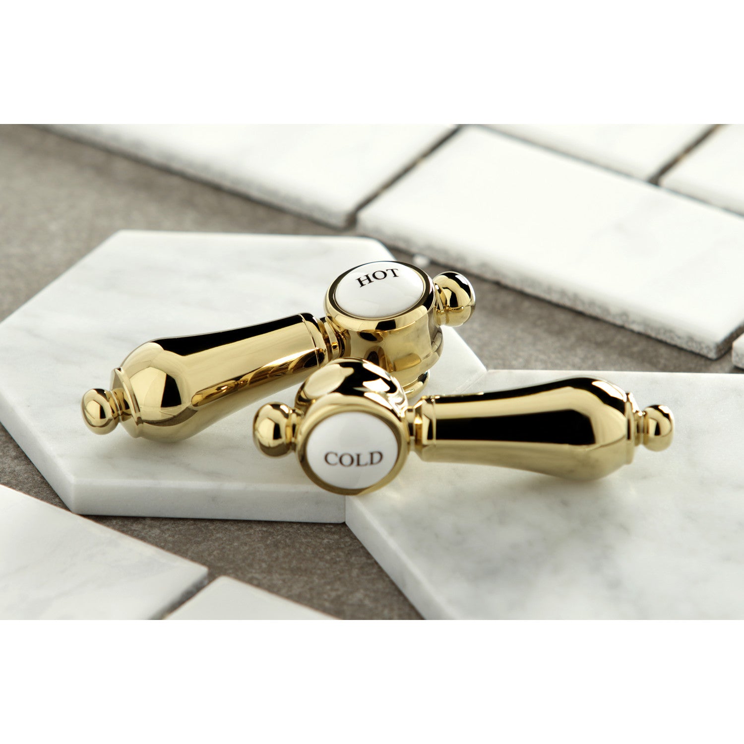 Bel Air KC7162BAL Polished Brass Widespread Bathroom Faucet with Brass Pop-Up Drain - Two Handle 3 Hole Deck Mount for Bathroom Sink - Perfect for Modern Home Renovation and Luxury Bathroom Upgrade