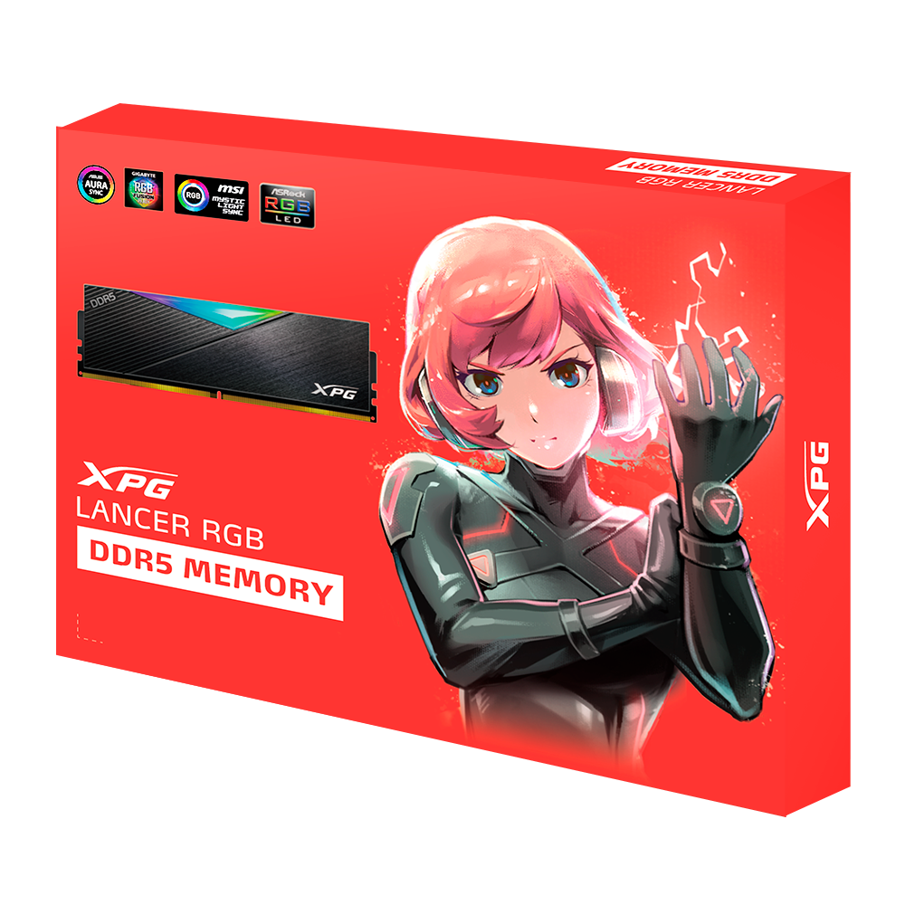 ADATA Lancer RGB 64GB (2x32GB) DDR5 6400MHz CL32 Gaming RAM Kit - High Performance Desktop Memory for PC Builds, Streaming & Content Creation