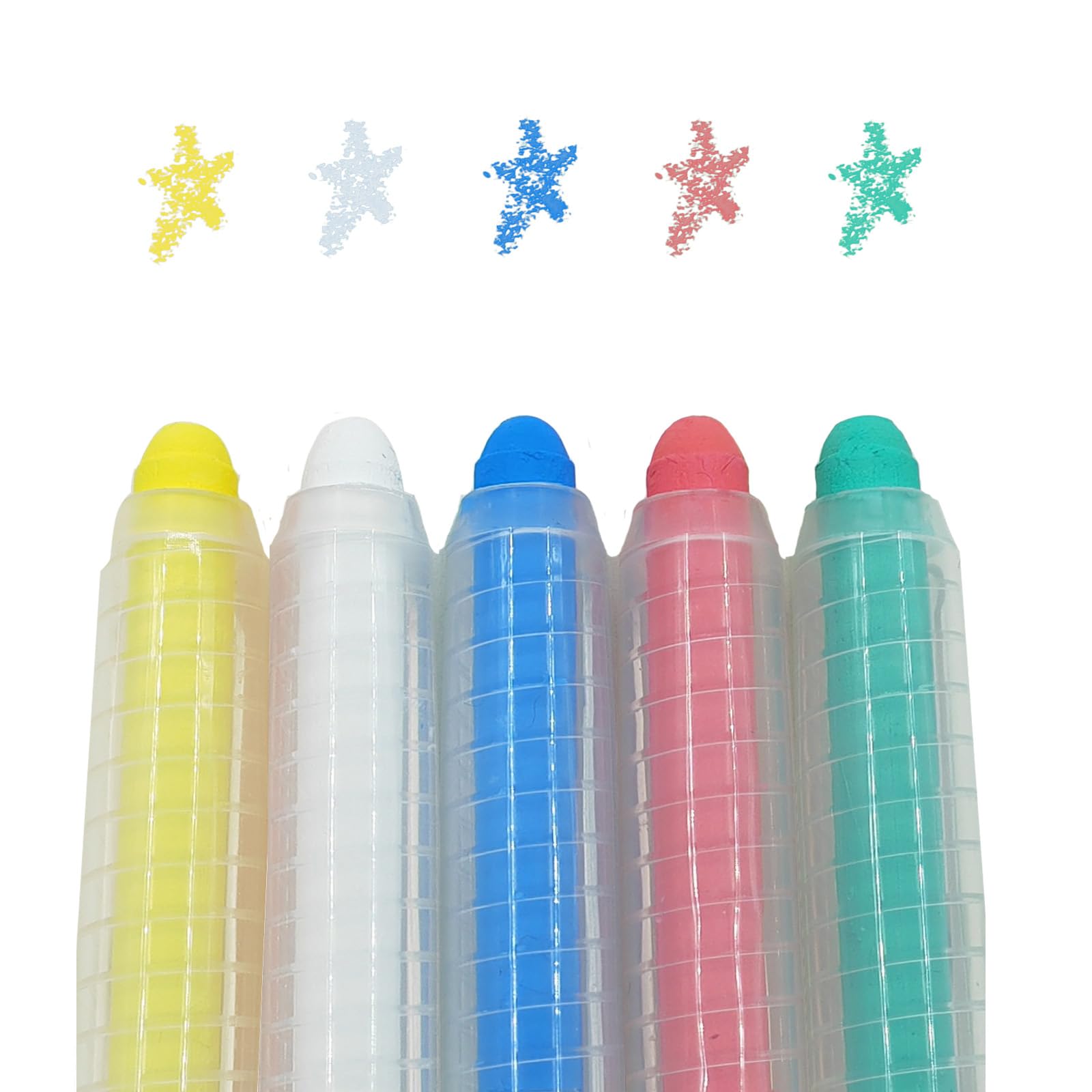 Non-Toxic Dustless Colored Chalk Set for Kids - 5PCS with Chalk Holder | Safe Art Supplies for Blackboard Drawing, Writing & Classroom Activities | Perfect for Home, School & Creative Play
