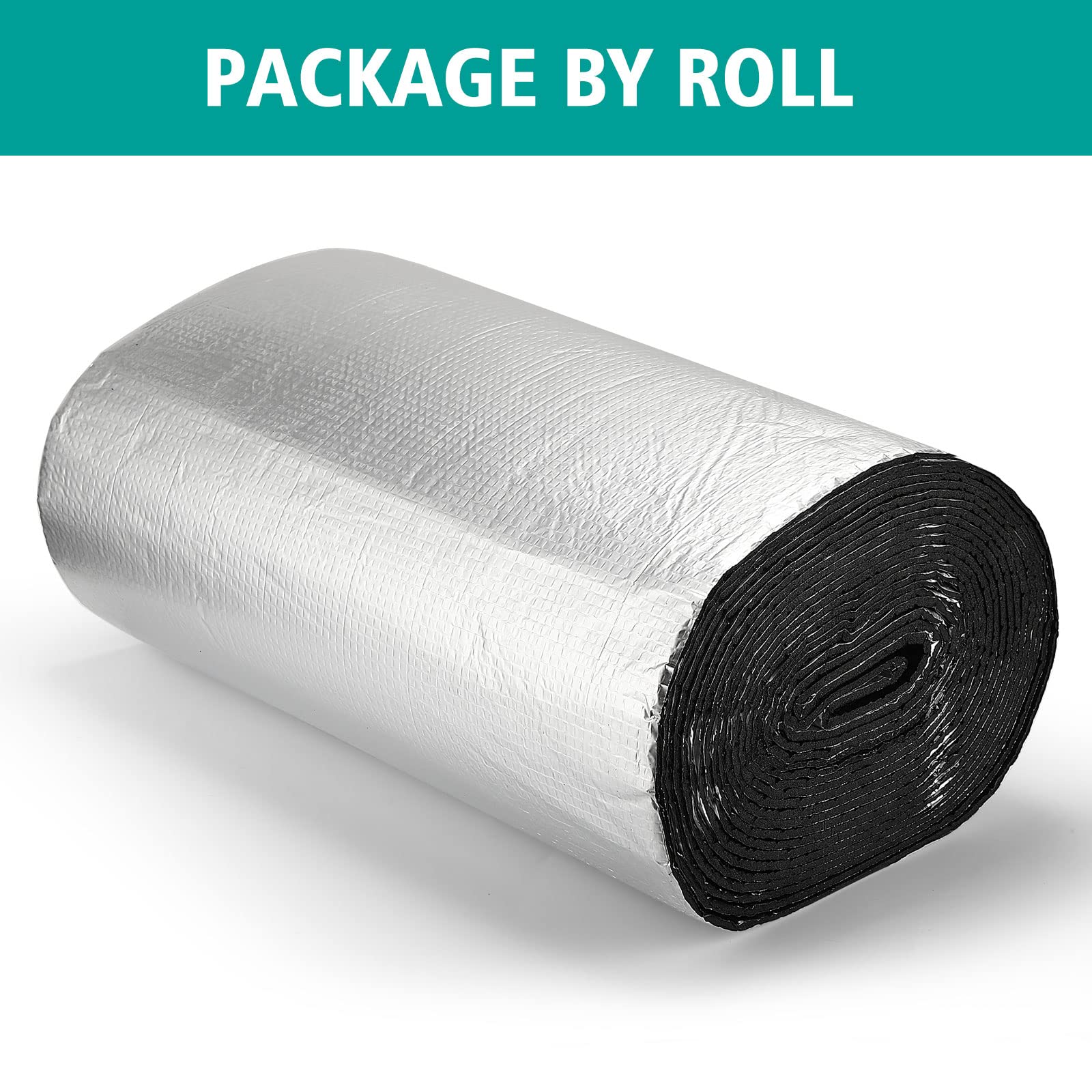 Frienda 200 Mils Car Heat and Sound Insulation Mat - Self-Adhesive Automotive Noise Deadening Material with 2 Rubber Rollers - Heat Shield for Hood, Ceiling, Doors (31.5