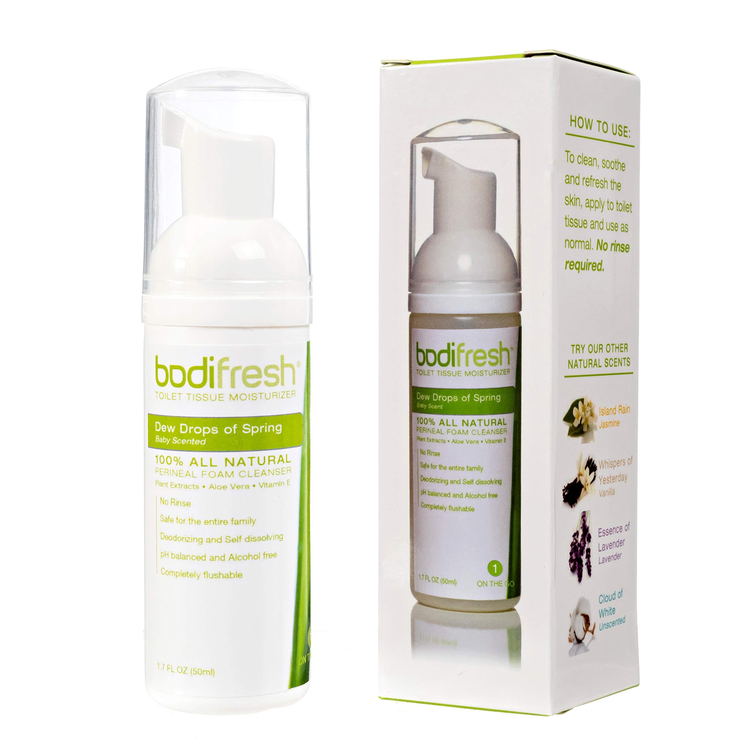 Bodifresh Toilet Paper Foam Spray with Aloe Vera & Vitamin E - Gentle Cleansing for Sensitive Skin - 120+ Flushable Wipes Alternative - Baby Scented (1 Pack) - Perfect for Travel, Postpartum Care & Family Hygiene