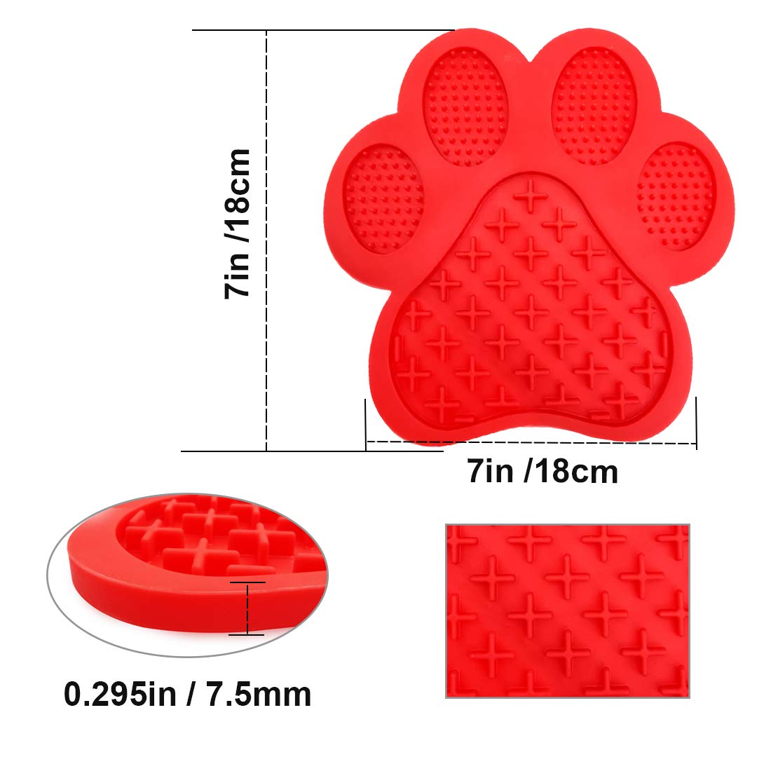 Dog Lick Pad with Strong Suction - Slow Feeder Mat for Peanut Butter, Bathing & Grooming | Pet Training Aid & Anxiety Relief for Dogs | Non-Slip Dog Washing Distraction Tool (Red) - Perfect for Bath Time, Mealtime & Stress Relief