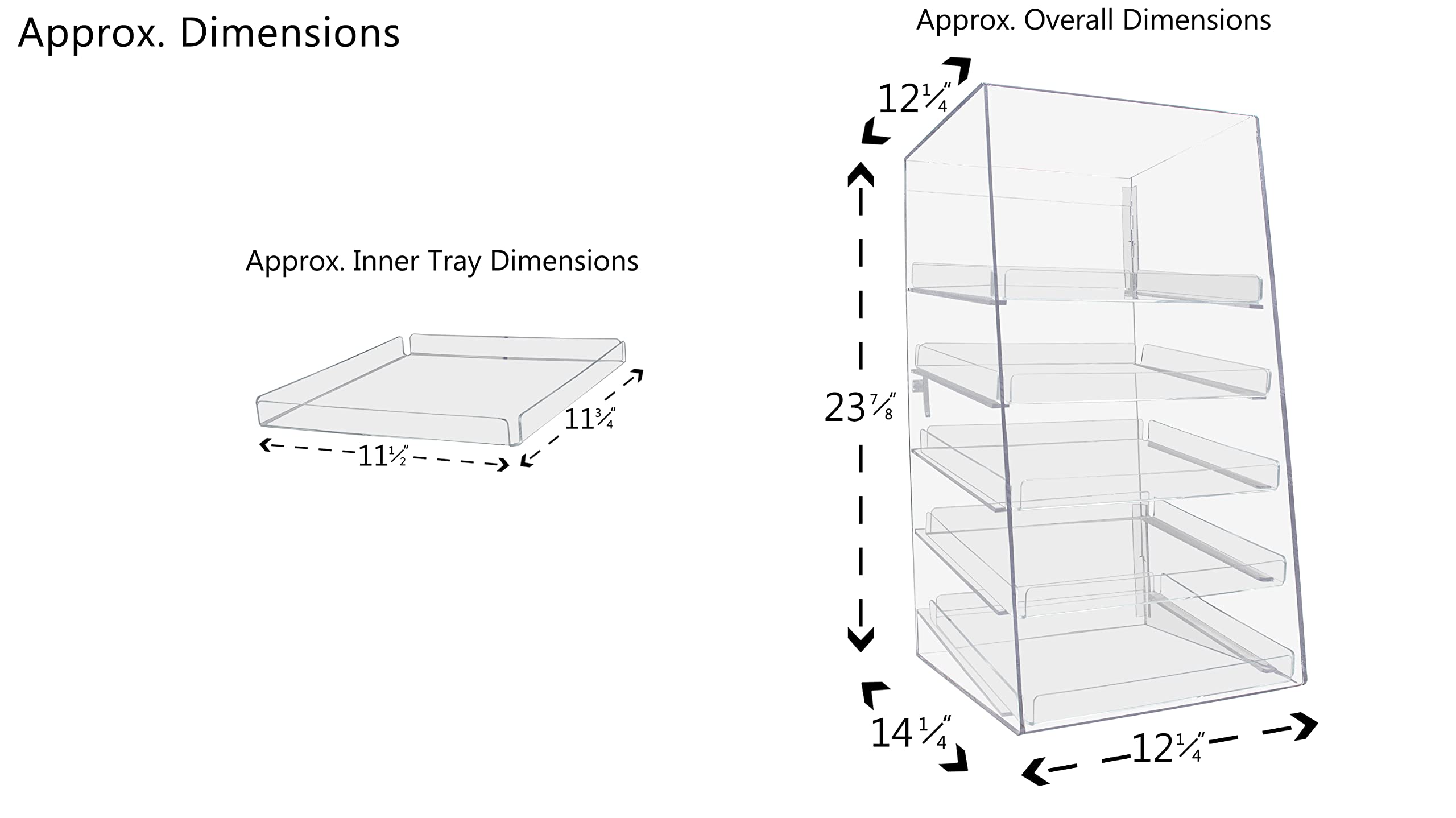 Acrylic Pastry Bakery Display Case with 5 Trays - Perfect for Donuts, Bagels & Cookies - Ideal for Bakeries, Cafes & Dessert Shops