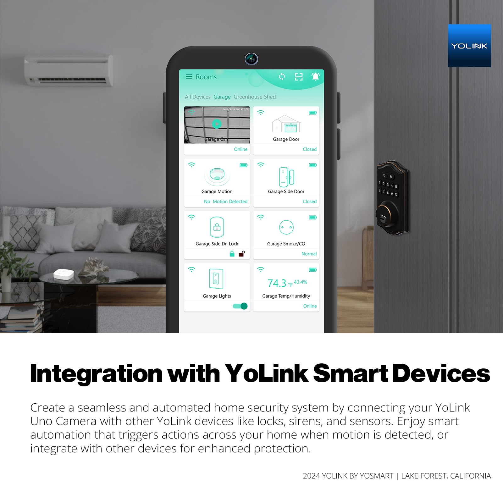 YoLink Uno 2.4G WiFi Wireless Indoor Security Camera - 1080p HD Baby & Pet Monitor with Night Vision, 2-Way Audio, 64GB SD Card, 360° Rotation - Perfect for Home Security, Baby Monitoring, and Pet Watching
