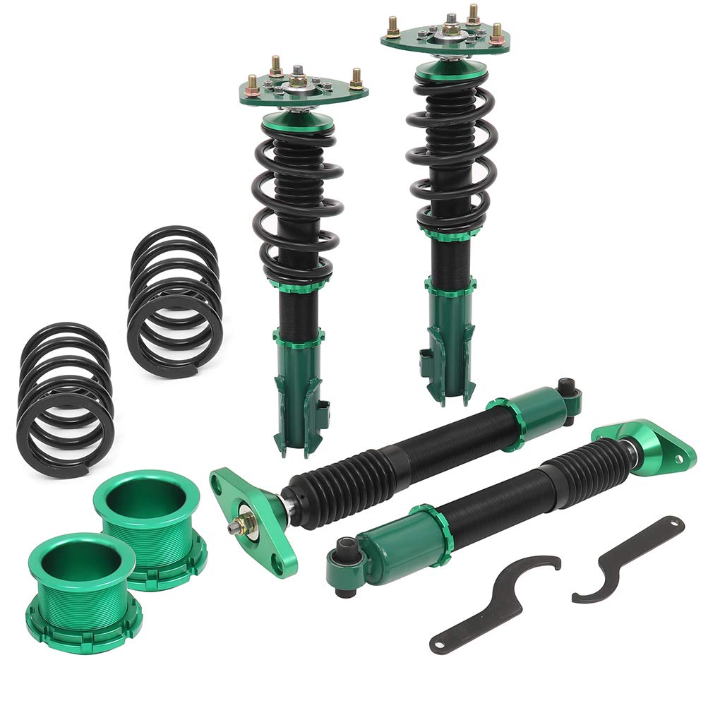 ECCPP Adjustable Coilover Suspension Kit - Height Adjustable Struts & Coil Spring Shocks for 2011-2015 Hyundai Genesis Coupe | Performance Upgrade | Green | Perfect for Street Racing & Track Day Use