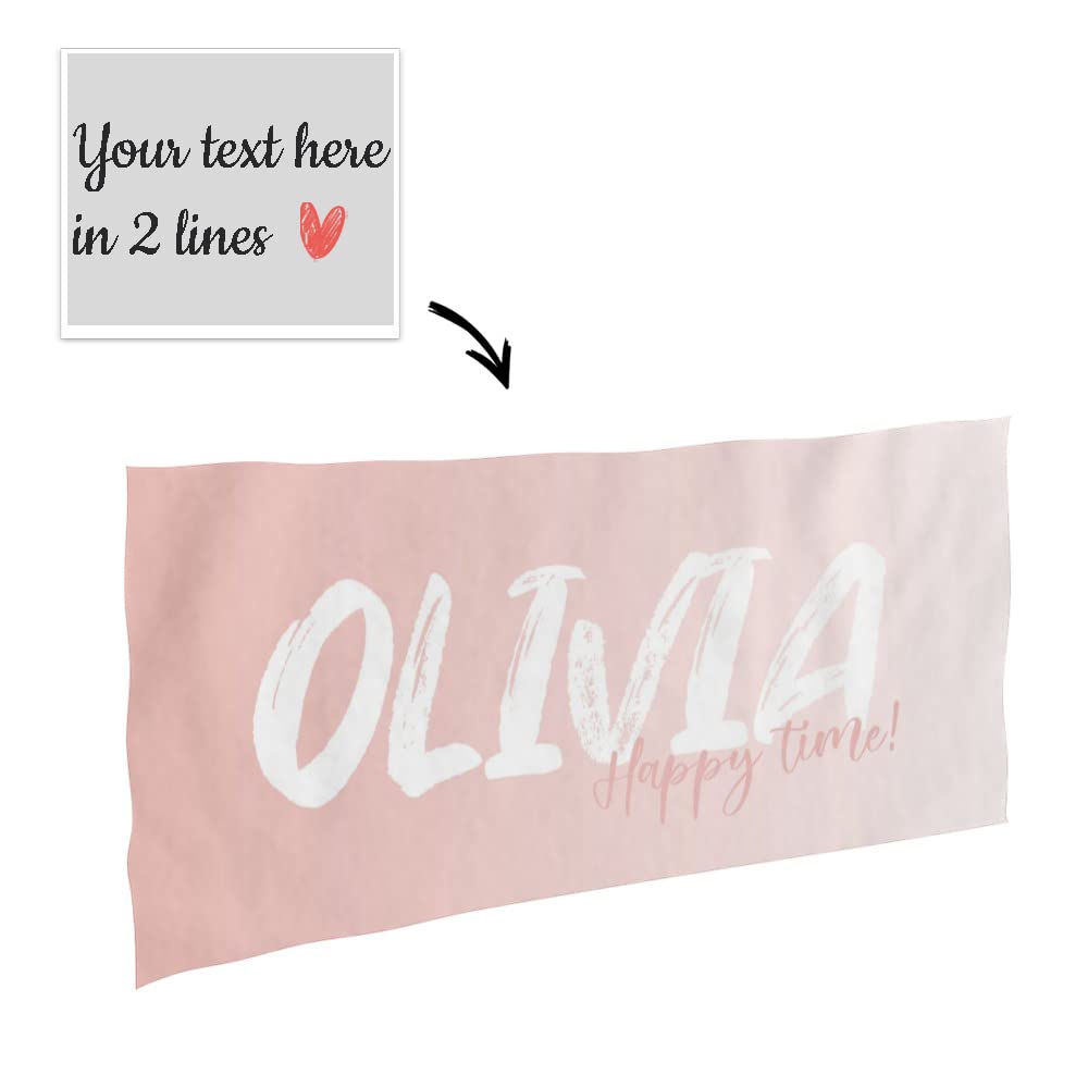 Custom Personalized Beach Towel with Name - Soft Bath & Pool Towel for Women, Men, Kids, Boys & Girls | Perfect Summer Gift for Vacation, Swimming, Beach Trips & Outdoor Activities