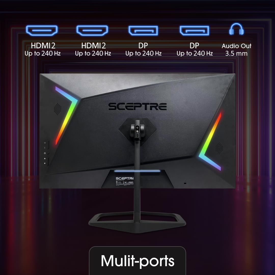Sceptre 27 Inch 240Hz Gaming Monitor with AMD FreeSync Premium, HDMI & DisplayPort, Built-in Speakers - Machine Black (FWD240 Series 2024) | Ultra-Smooth Gameplay for Esports & Competitive Gaming