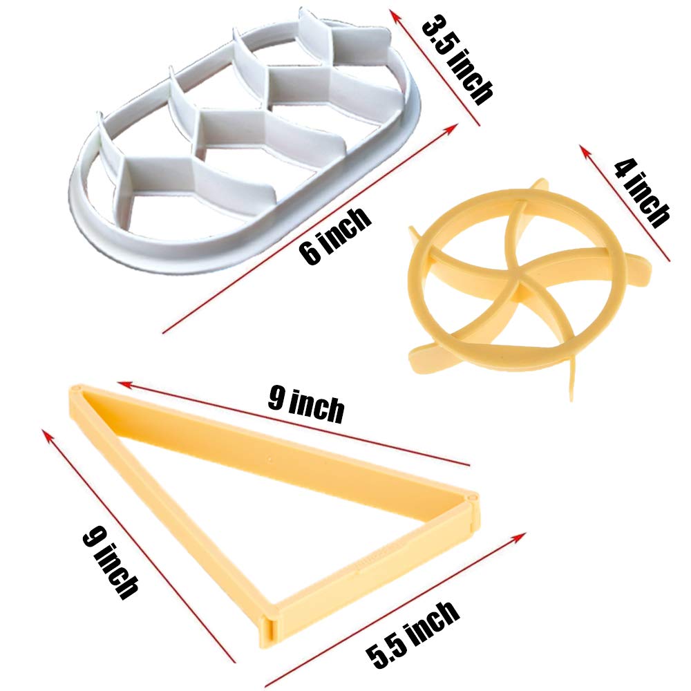 Premium 3-Piece Kaiser Roll Stamp Set - German Style Bread Roll Press & Croissant Cutter - Dough Press Mold for Baking, Cookie Making - Perfect for Home Bakers & Professional Bakeries (Ideal for Artisan Breads, Pastries & Holiday Baking)