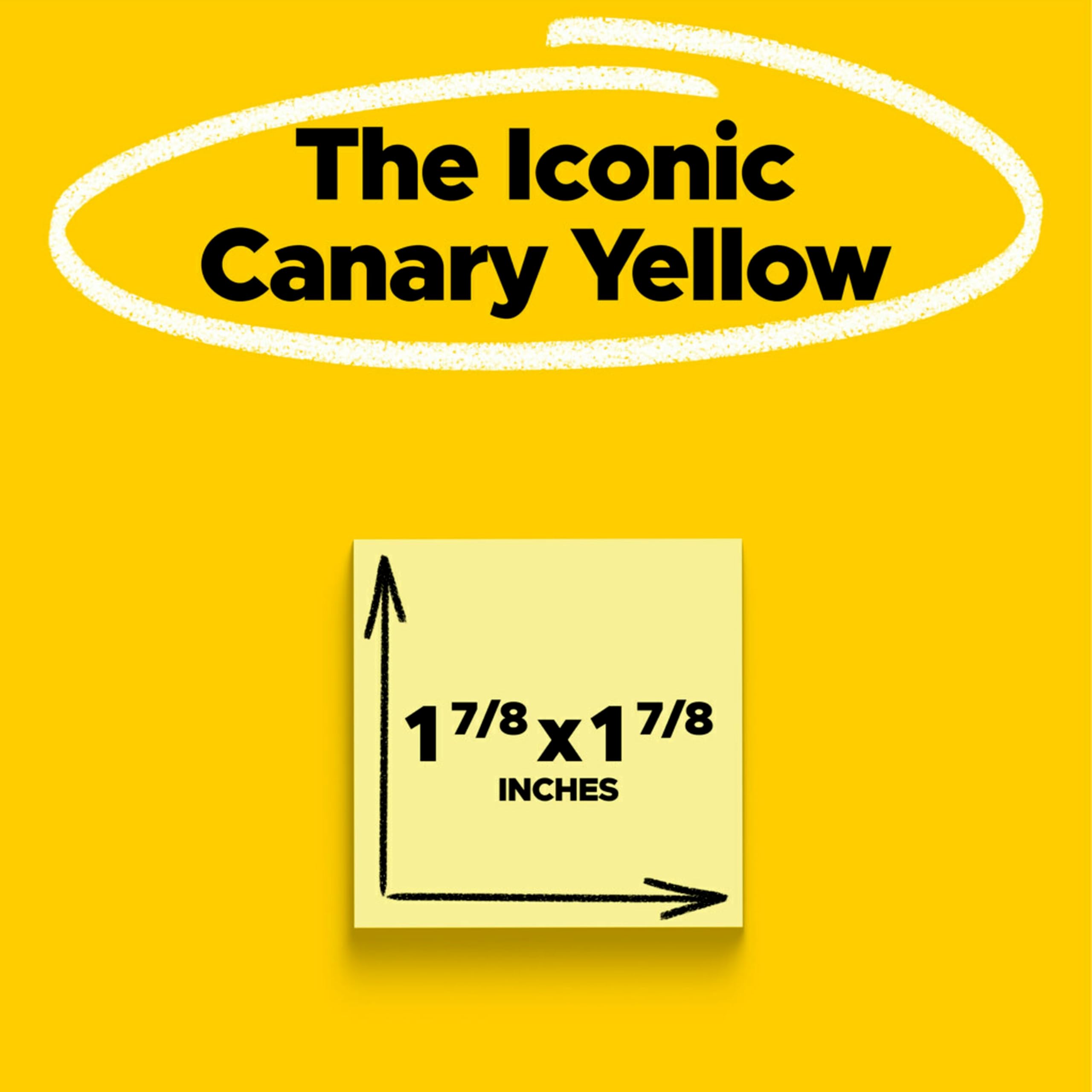 Post-it Super Sticky Notes - 10 Pads, 1.875 x 1.875 Inches, Strong Adhesive for Vertical Surfaces - Perfect for Office, School, Home & Work (Canary Yellow) | Organize Tasks on Monitors, Walls, Windows & Whiteboards