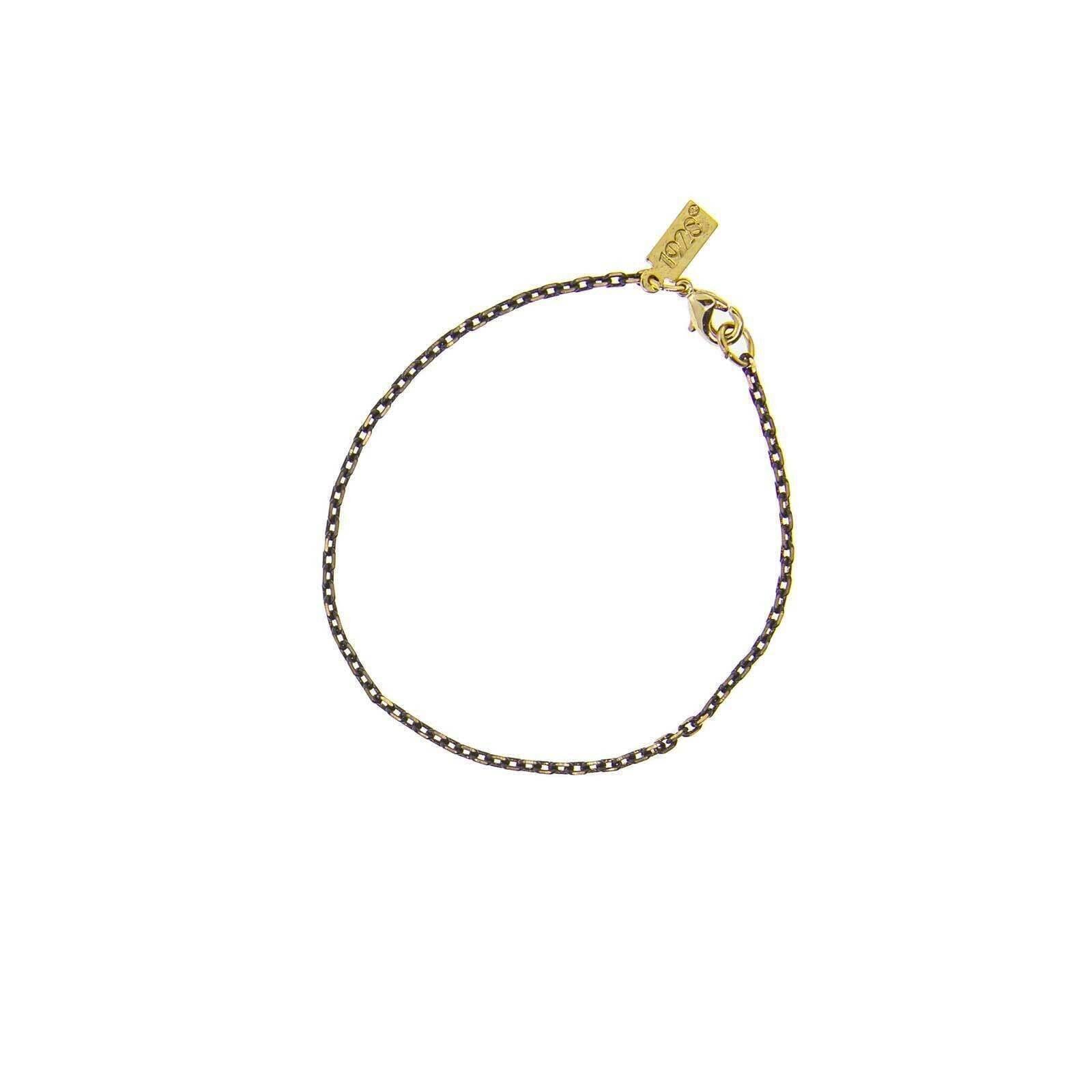 1928 Jewelry Eclipse Black and Gold Chain Bracelet for Women - Vintage Style Adjustable Bangle for Parties, Weddings & Everyday Wear