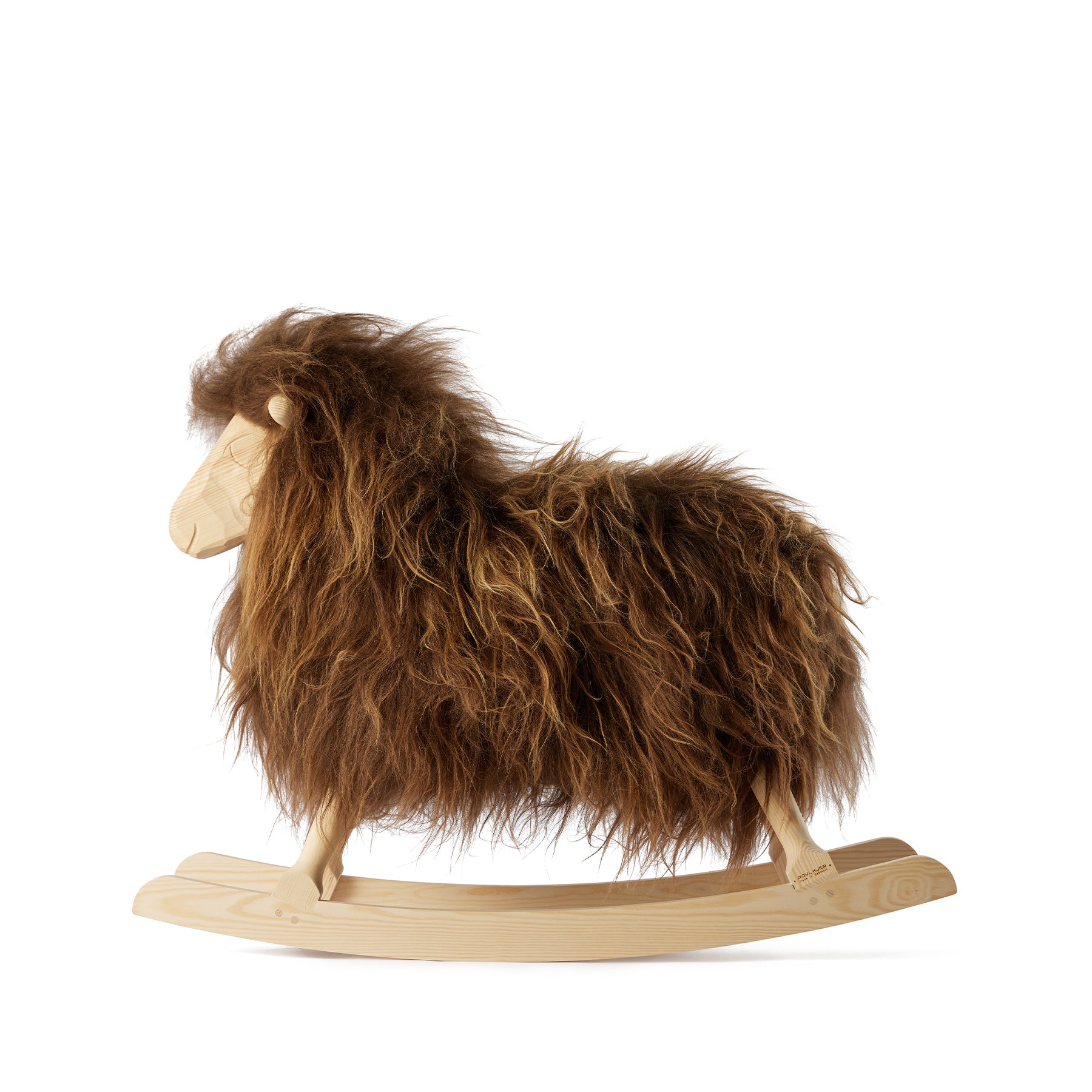 Brown Long Wool Rocking Sheep - Soft Plush Nursery Decor for Baby Shower Gifts & Kids Room