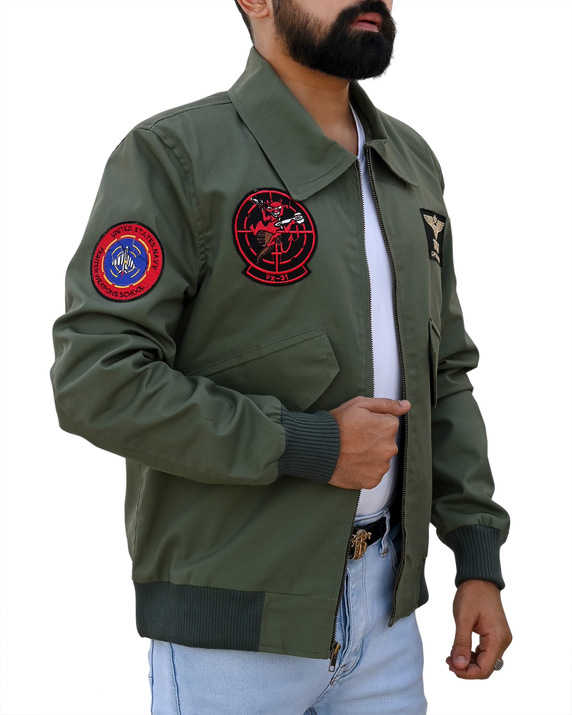 Genuine Leather Aviator Jacket for Men - Tom Cruise Style G1 USAAF Pilot Bomber with Fur Collar | Maverick Inspired Flight Jacket for Winter & Casual Wear