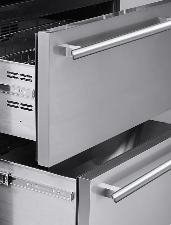 Forno Capraia 30 Inch Dual Temperature Zone Wine Cooler with 2 Refrigerator Drawers - Perfect for Home Bars, Restaurants & Wine Cellars (FWCDR6661 30S)