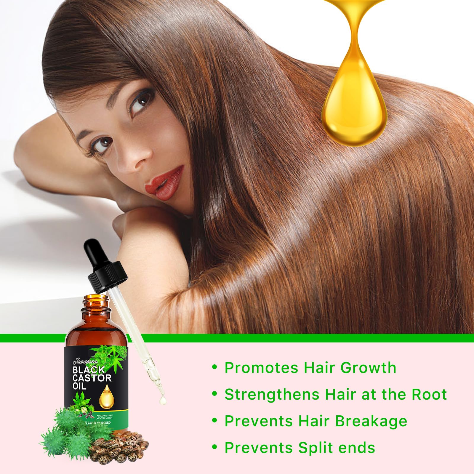 Organic Jamaican Black Castor Oil 4oz - Cold Pressed, Unrefined for Hair Growth, Skin Care, Eyelashes & Eyebrows - Natural Nourishment in Glass Bottle - Perfect for Daily Hair & Skin Routine, DIY Beauty Treatments