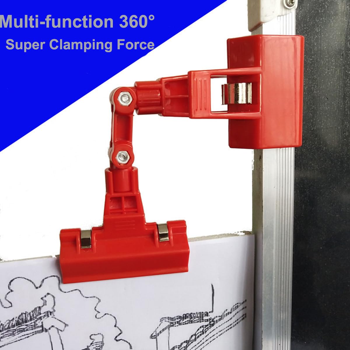 3Pcs Monitor Sign Clips - Red Table Top Paper Holder for Computer Screens, Artist Supplies & Office Use - Perfect for Retail Displays, Restaurants & Workspace Organization