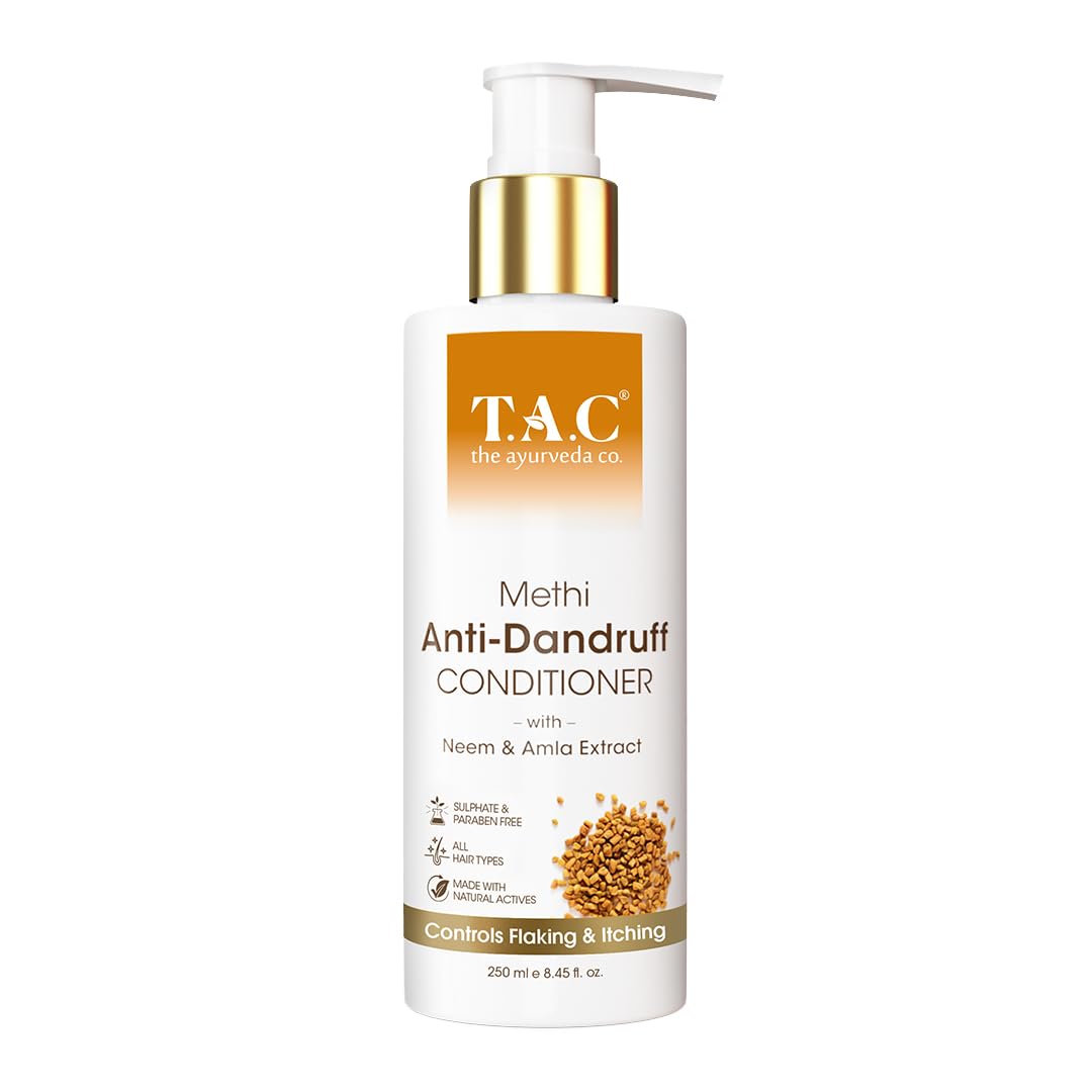 T.A.C Methi Hair Conditioner with Amla & Neem Extract - Natural Ayurvedic Formula for Anti-Dandruff & Smooth Hair - Sulfate & Paraben-Free - 250ml - For Women & Men - Perfect for Dry, Itchy Scalp & Frizzy Hair Care at Home