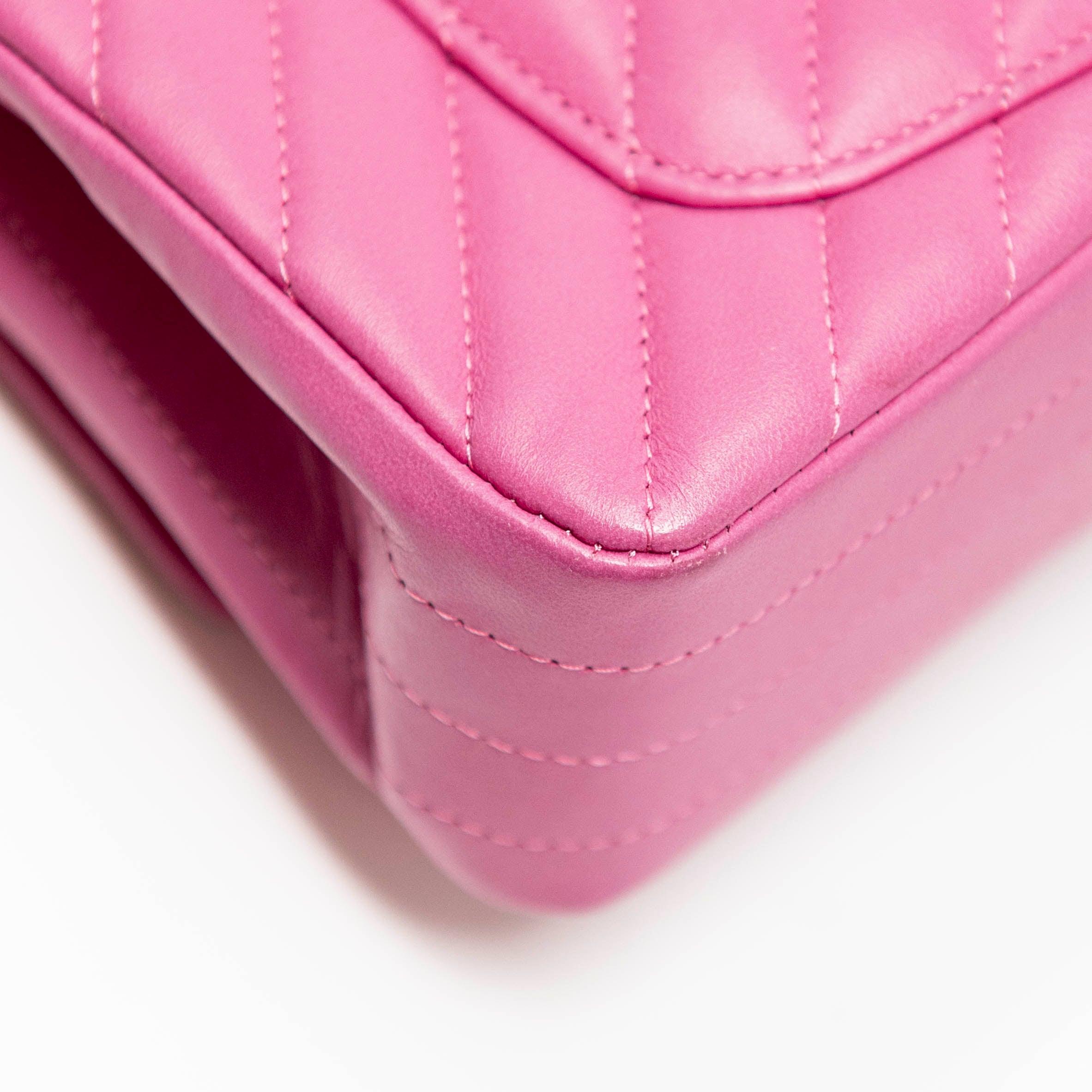 Chanel Pink Chevron Mini Flap Bag - Luxury Quilted Leather Crossbody Purse for Women | Perfect for Parties, Dates & Special Occasions