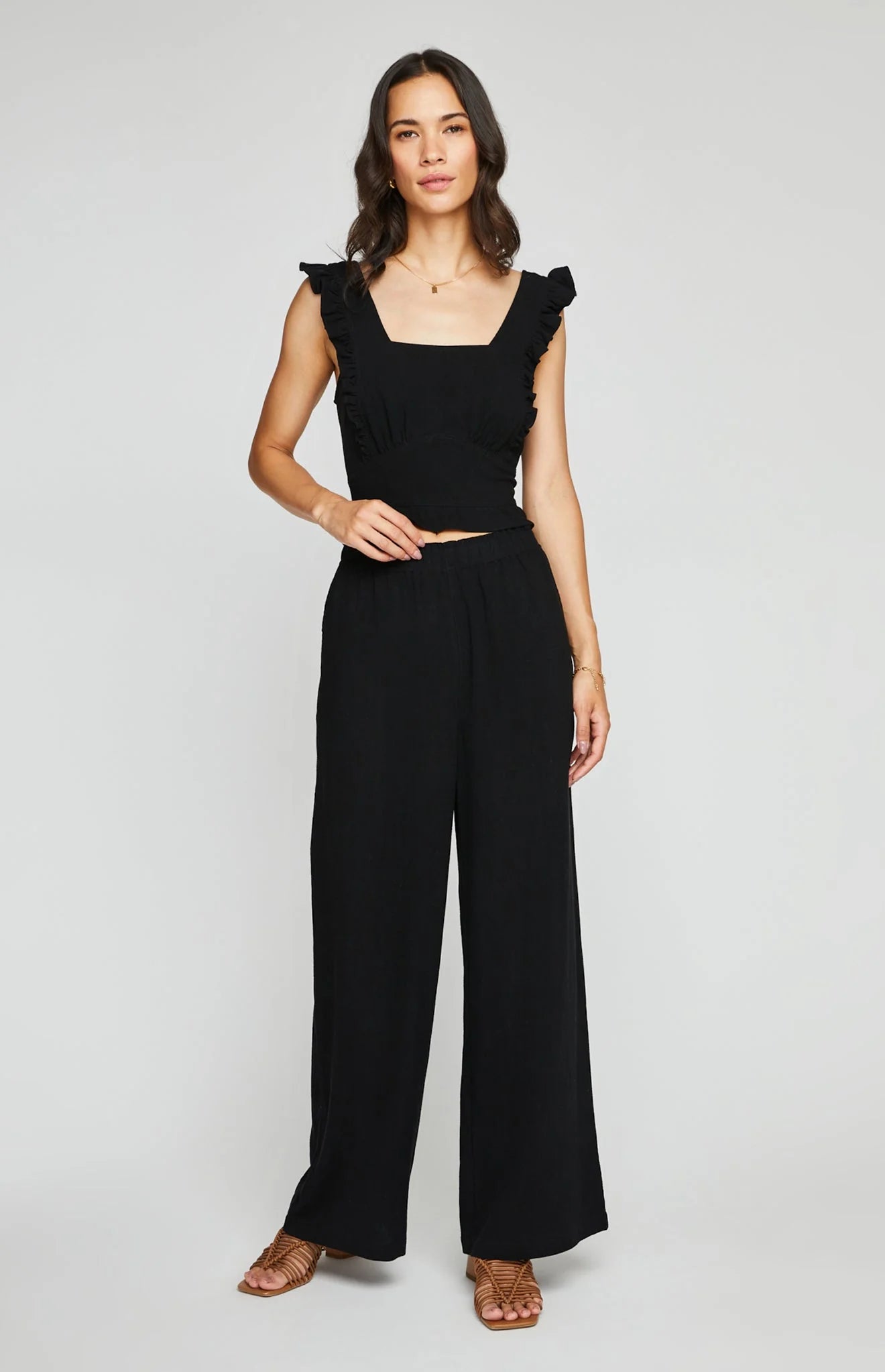 Gentle Fawn Bardot Off Shoulder Top for Women - Black Flowy Blouse for Casual Wear, Date Night & Summer Outfits